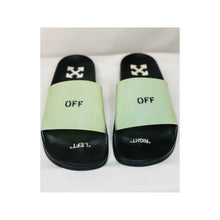 Load image into Gallery viewer, Off-White Blue Logo Pool Slides