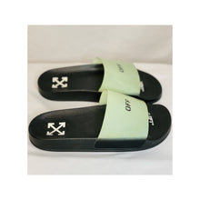 Load image into Gallery viewer, Off-White Blue Logo Pool Slides